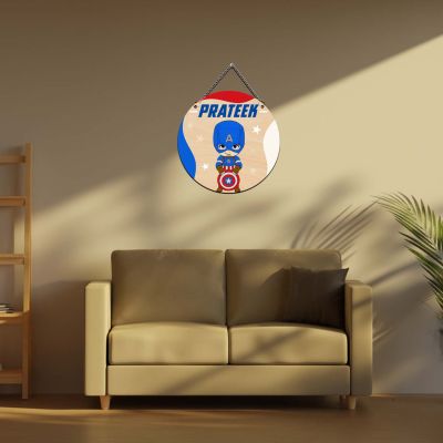 Personalized CaptainAmerica568 Superhero Wall Hanging For Kids Room, Living Room, Bedroom Decor Birthday Return Gift Stylish Wall Art Decoration